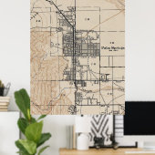 ヴィンテージパーム春カリフォルニアの地図(1942) ポスター (ホームオフィス)