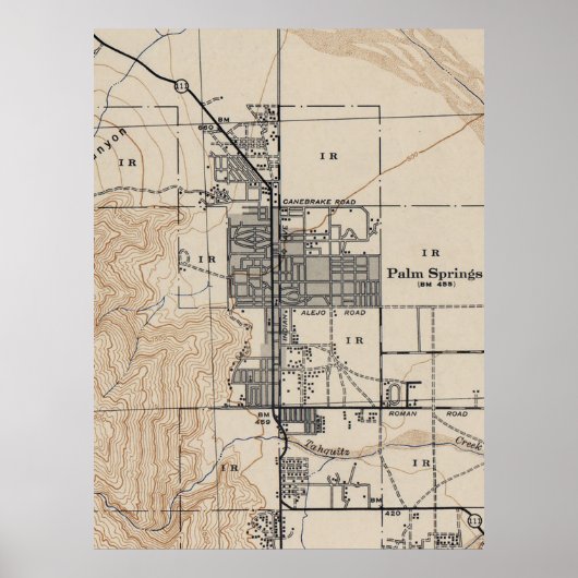 ヴィンテージパーム春カリフォルニアの地図(1942) ポスター (正面)
