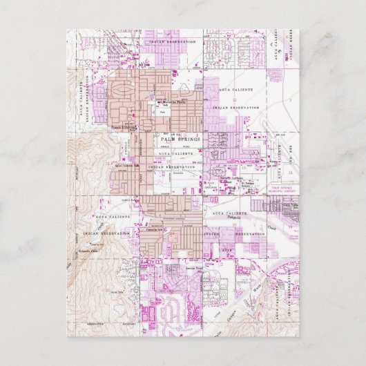 ヴィンテージパーム春カリフォルニアの地図(1957) 2 ポストカード (正面)