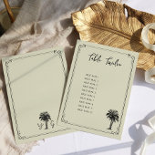 ヴィンテージパーム結婚ツリーのテーブル席計画カード 招待状