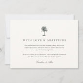 ヴィンテージパーム結婚ツリーの写真コラージュ サンキューカード (正面)