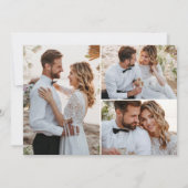 ヴィンテージパーム結婚ツリーの写真コラージュ サンキューカード (裏面)