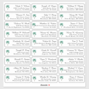 ヴィンテージパーム結婚ツリーズゲスト住所 シール