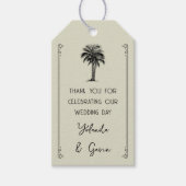 ヴィンテージパーム結婚ツリーブライダルパーティ ギフトタグ (正面)