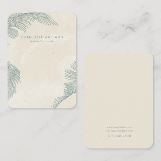 ヴィンテージパーム離れジュエリー表示カード 名刺 (正面/裏面)