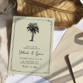 ヴィンテージパーム シンプル デスティネーション ウェディング インビテーション