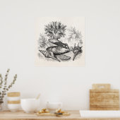 ヴィンテージパールオイスターコーラルヴォリュートシェルテンプレート ポスター (キッチン)