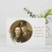 ヴィンテージパール結婚フレームの発願の更新 招待状 (スタンド正面)