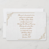 ヴィンテージパール結婚フレームの発願の更新 招待状 (裏面)