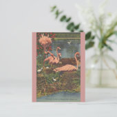 ヴィンテージヒアレアパークマイアミフラミンゴスポストカード ポストカード (スタンド正面)