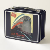 ヴィンテージヒアワタトレイン広告ズ メタルランチボックス (裏面)