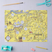 ヴィンテージヒステリックマップヨセミテトラベル 薄葉紙 (クラフト)