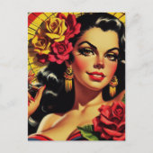 ヴィンテージヒスパニックピンアップ ポストカード (正面)