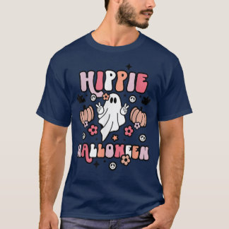 ヴィンテージヒッパイハロウィン幽霊ブハロウ不気味ェイ Tシャツ