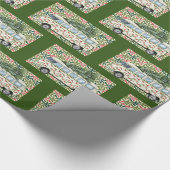 ヴィンテージヒッパイバスがホームツリークリスマスをもたらす ラッピングペーパー (角)