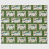 ヴィンテージヒッパイバスがホームツリークリスマスをもたらす ラッピングペーパー (フラット)