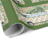 ヴィンテージヒッパイバスがホームツリークリスマスをもたらす ラッピングペーパー (ロールコーナー)