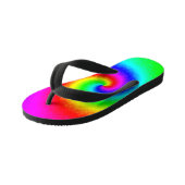 ヴィンテージヒッパイボホ絞り染めトワサイケデリックリル キッズビーチサンダル (アングル)