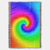 ヴィンテージヒッパイボホ絞り染めトワサイケデリックリル スローブランケット (正面縦)