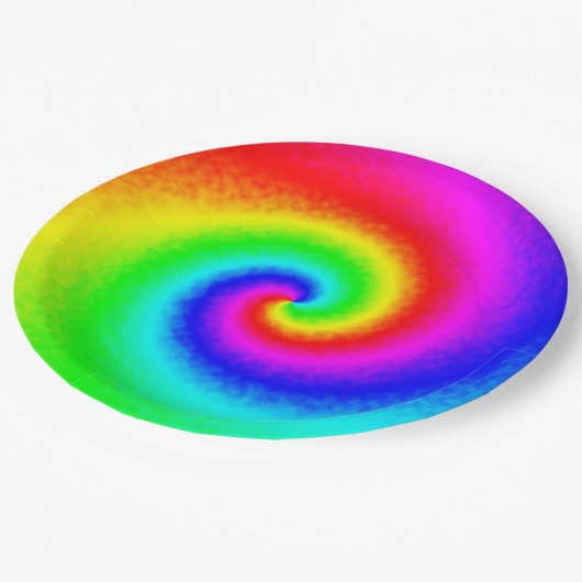 ヴィンテージヒッパイボホ絞り染めトワサイケデリックリル ペーパープレート (アングル)