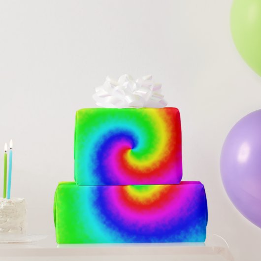 ヴィンテージヒッパイボホ絞り染めトワサイケデリックリル ラッピングペーパー (パーティーギフト)