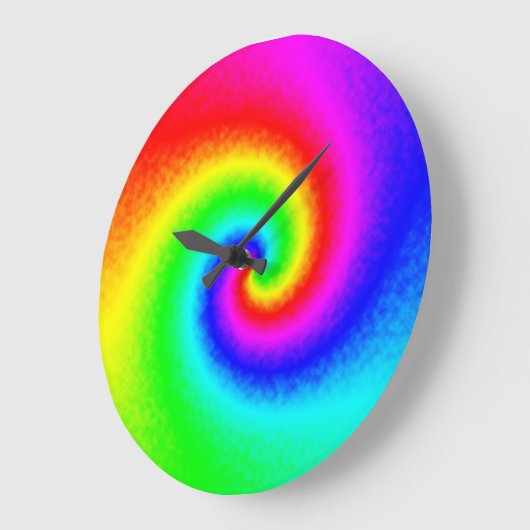ヴィンテージヒッパイボホ絞り染めトワサイケデリックリル ラージ壁時計 (傾斜)