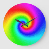 ヴィンテージヒッパイボホ絞り染めトワサイケデリックリル ラージ壁時計 (正面)