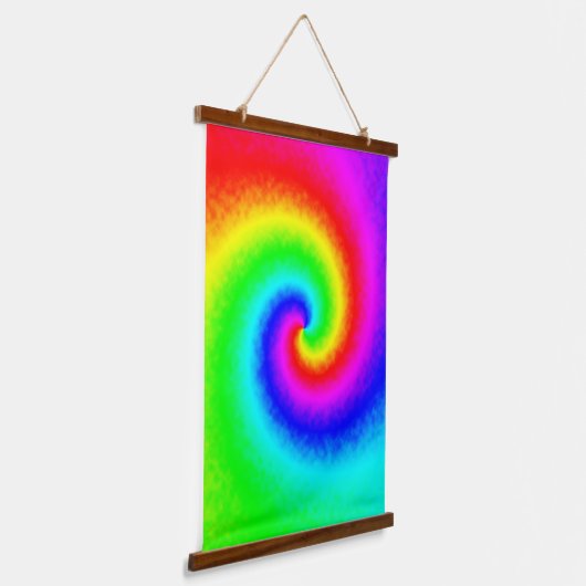 ヴィンテージヒッパイボホ絞り染めトワサイケデリックリル 吊り下げ型タペストリー (傾斜あり)