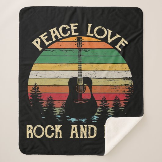 ヴィンテージヒッパイヴァンフラワーバスピースラブ シェルパブランケット (正面)