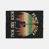 ヴィンテージヒッパイヴァンフラワーバスピースラブ フリースブランケット (正面(横))