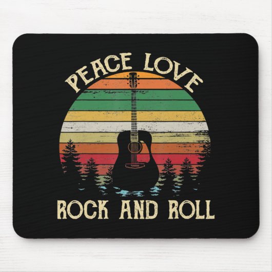 ヴィンテージヒッパイヴァンフラワーバスピースラブ マウスパッド (正面)