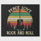 ヴィンテージヒッパイヴァンフラワーバスピースラブ ラッピングペーパー (フラット)