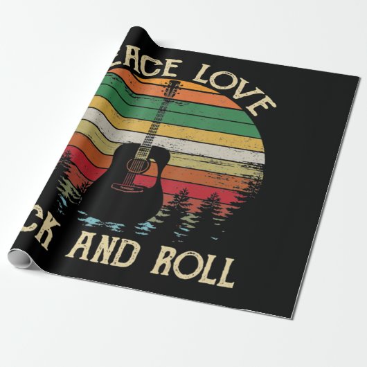 ヴィンテージヒッパイヴァンフラワーバスピースラブ ラッピングペーパー (アンロールド)