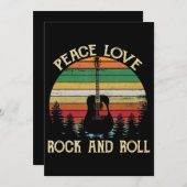 ヴィンテージヒッパイヴァンフラワーバスピースラブ 招待状 (正面/裏面)