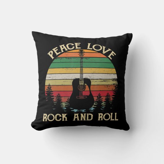 ヴィンテージヒッピーヴァンフラワーバスピースラブ クッション (正面)