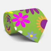 ヴィンテージヒッピー,デイジーの花。赤,紫,ピンク, ネクタイ (ロール)