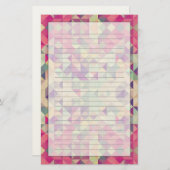 ヴィンテージヒップスターの幾何学的パターン。 便箋 (正面/裏面)