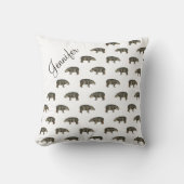 ヴィンテージヒッポパターン名前をカスタムする クッション (正面)