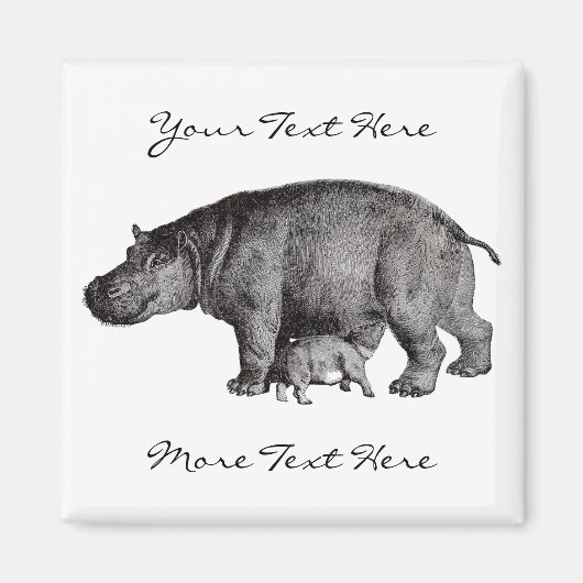 ヴィンテージヒッポ磁石 マグネット (正面)