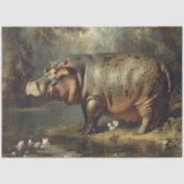ヴィンテージヒッポ絵画のデコペ 薄葉紙 (正面)