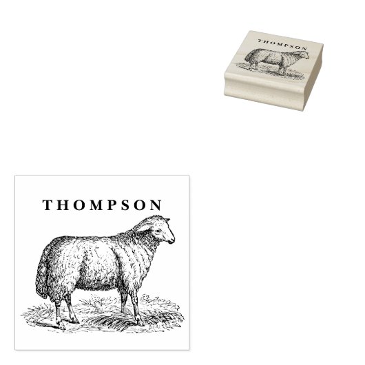 ヴィンテージヒツエウファームアニマルズスケッチC名 ラバースタンプ (押印)