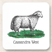 ヴィンテージヒツエウファームアニマルズスケッチC コースター (正面)