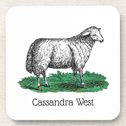 ヴィンテージヒツエウファームアニマルズスケッチC コースター (正面)