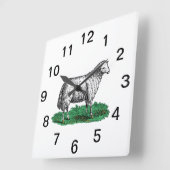 ヴィンテージヒツエウファームアニマルズスケッチC スクエア壁時計 (傾斜)