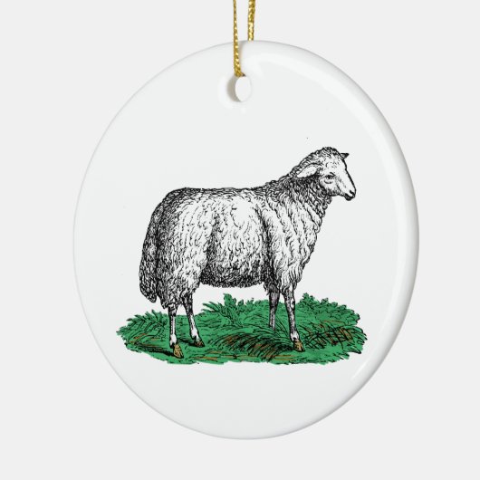 ヴィンテージヒツエウファームアニマルズスケッチC セラミックオーナメント (左)