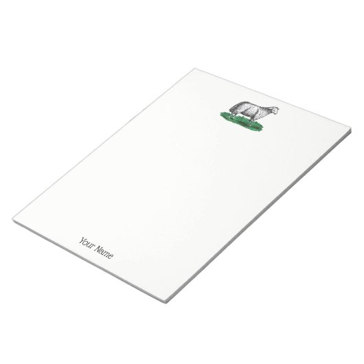 ヴィンテージヒツエウファームアニマルズスケッチC ノートパッド (アングル)