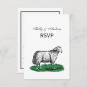 ヴィンテージヒツエウファームアニマルズスケッチC 出欠カード (正面/裏面)