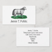 ヴィンテージヒツエウファームアニマルズスケッチC 名刺 (正面/裏面)