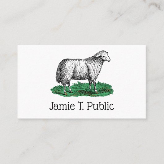 ヴィンテージヒツエウファームアニマルズスケッチC 名刺 (正面)