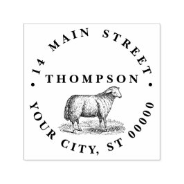 ヴィンテージヒツエウファーム動物スケッチCアドレス セルフインキングスタンプ